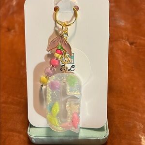 Colorful Initial Keychain with Beads